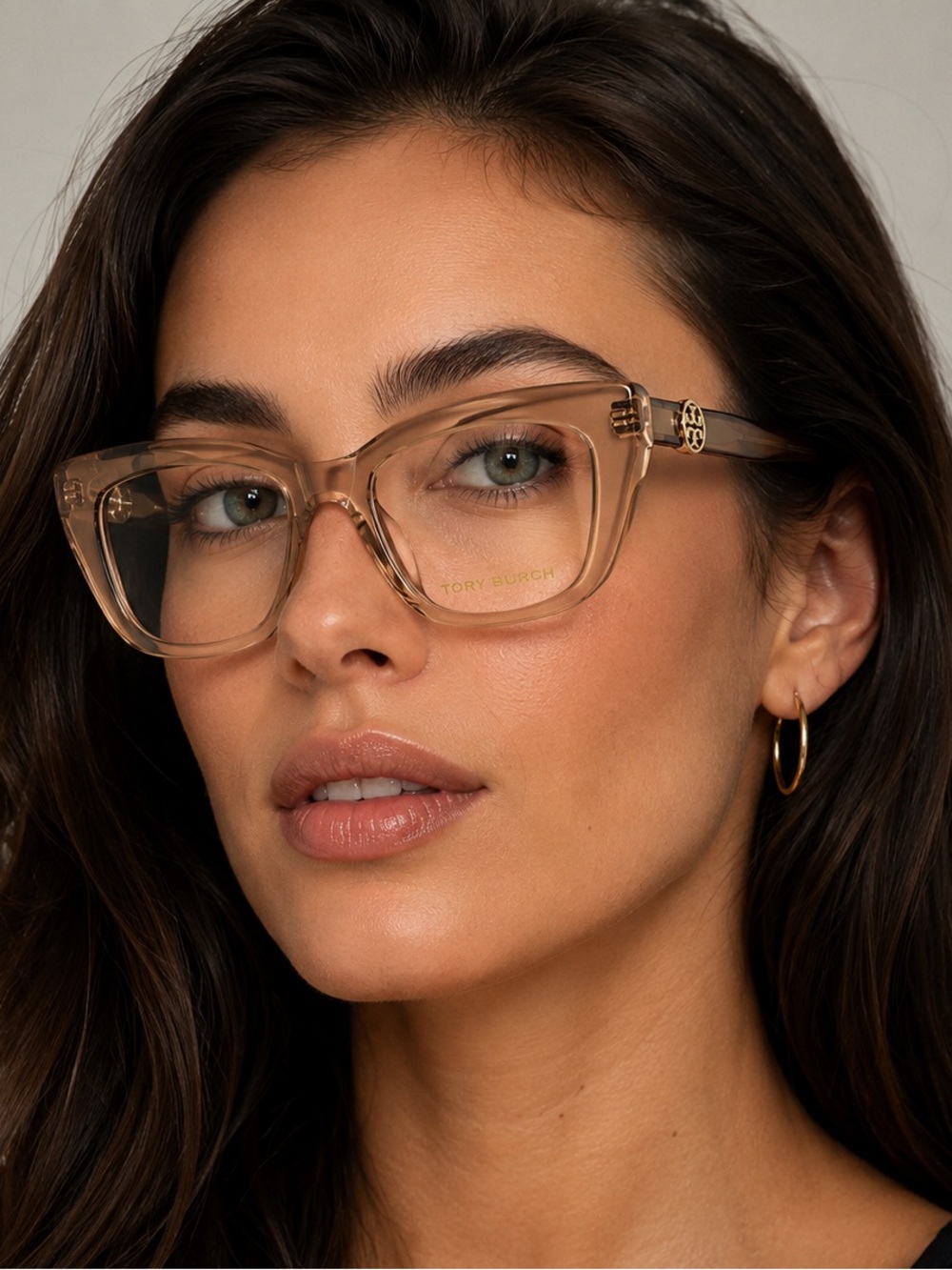 New Tory Burch TY2158U 1954 Translucent Brown Cat Eye Optical Glasses Authentic